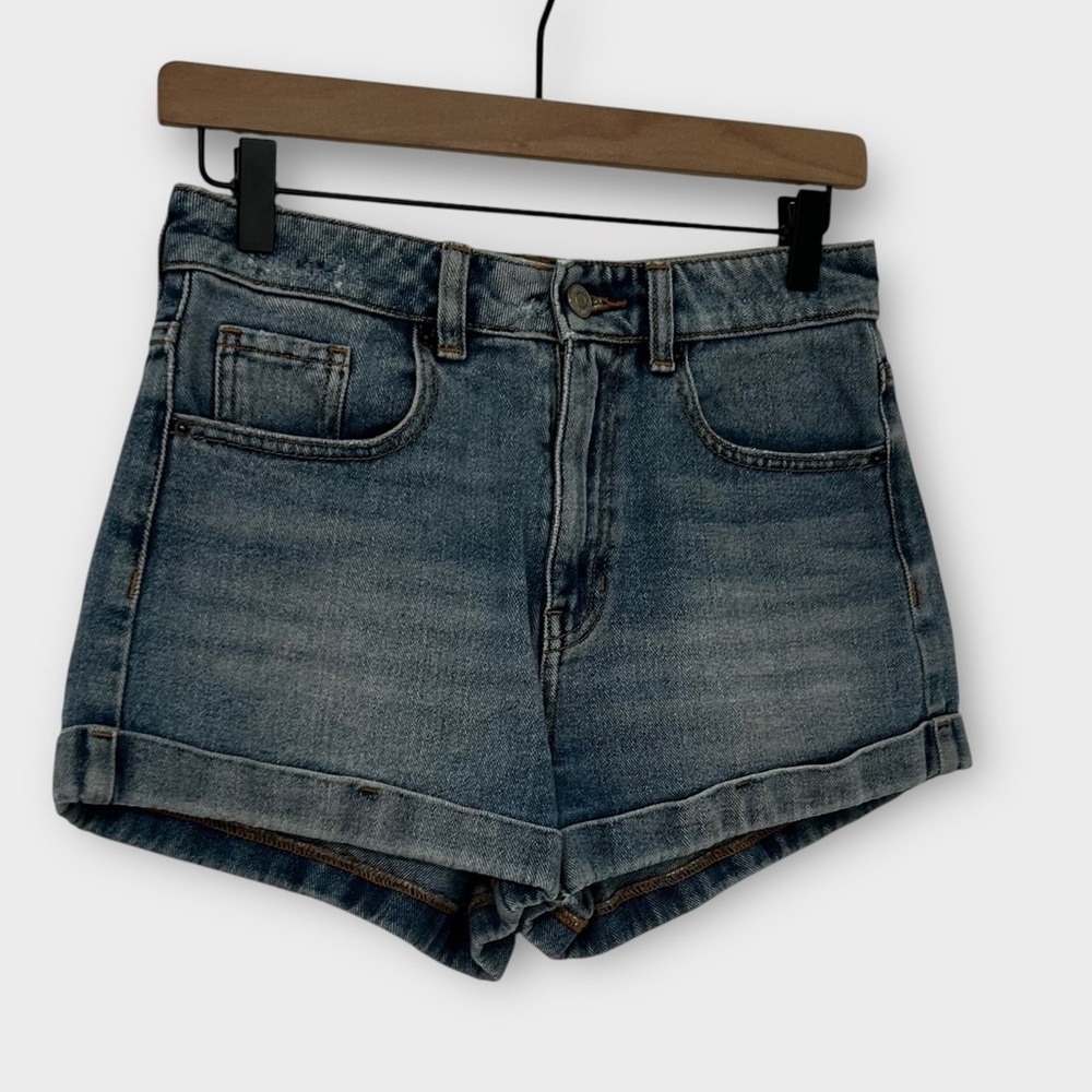 Pacsun Denim Jean Mom Shorts Women’s Size 26 Medium Wash 100% Cotton - Picture 2 of 7